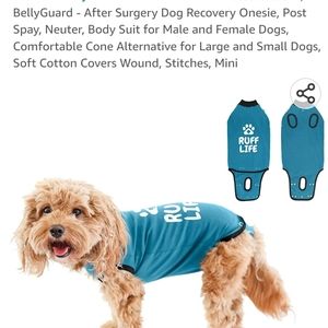 New! After surgery recovery belly guard dog onesie Blue XXL